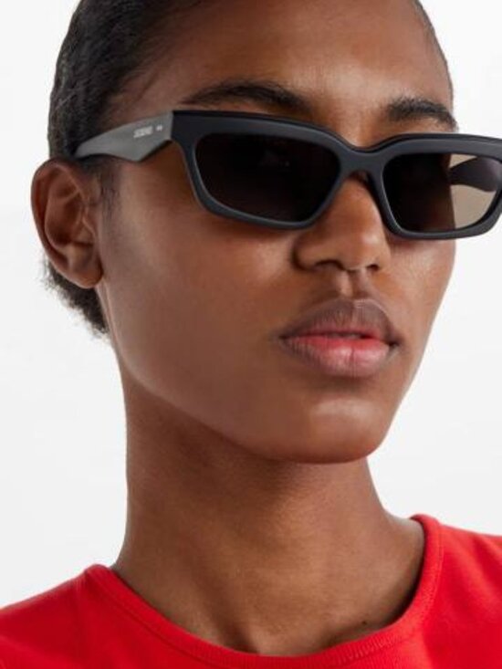 Jacquemus SALON JAC/62 C2 Sunglasses Yellow Rectangle Frame, Brown Lenses - Picture 3 of 10